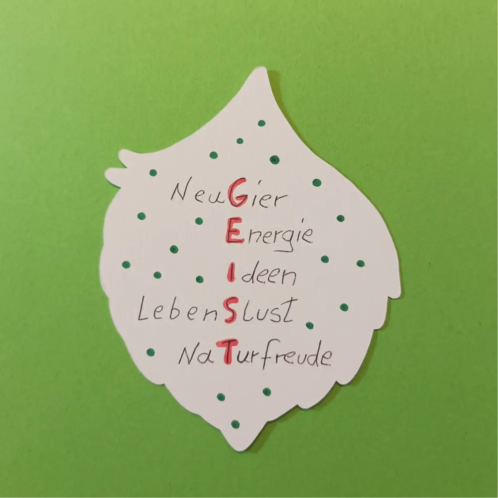 Werte von Greta: Neugier, Energie, Ideen, Lebenslust, Naturfreude